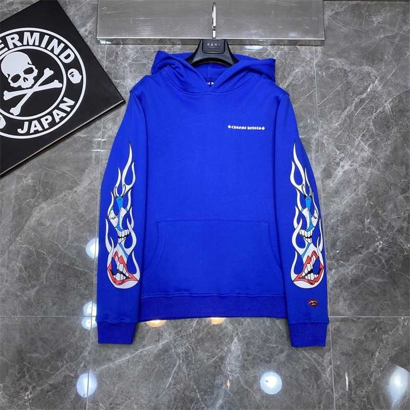 

Designer Chrome//Heart Mens Hoodies Correct 21ss Mattyboy Exclusive Graffiti Flower Arm Embroidery Hoodie 47F0, Blue