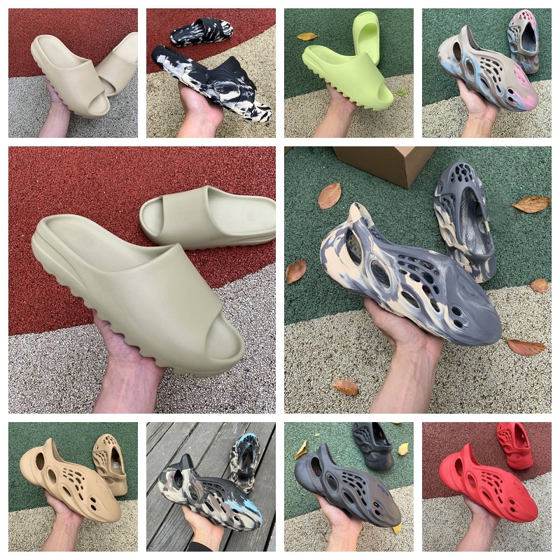 

2023 Top Qualit Men Women slipper Soot Pure Flat Beach Sandals Slides Graffiti Bone Resin Desert Sand Designer Summer Indoor Slippers Fashion Earth Brown flat 36-46, Shoe lace