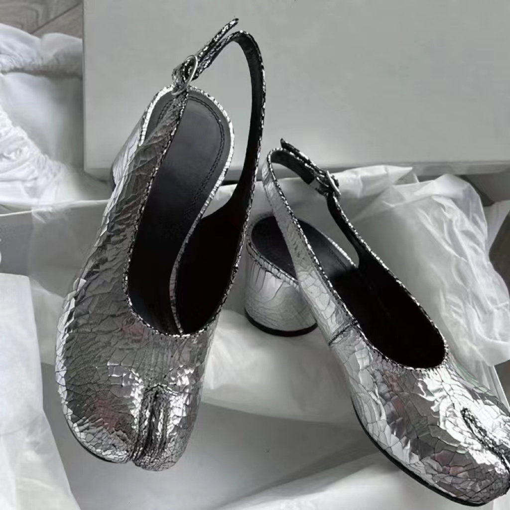 

Dress Shoes Design Women High Heel Pumps Elegant Female Split Horse Toe Lady Tabi Moccasins Footwear Pig Shoe B109 230325, Black