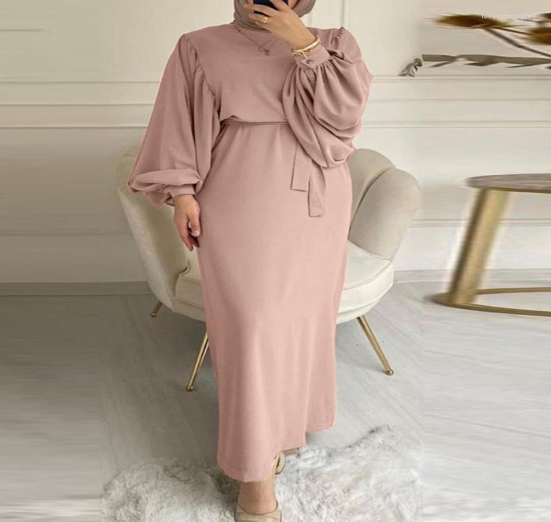 

Ethnic Clothing Autumn Puff Sleeve Morocco Muslim Dress Women Abaya Kaftans Casual Evening Dresses Woman Turkey Islam Long Robe Fe6501157