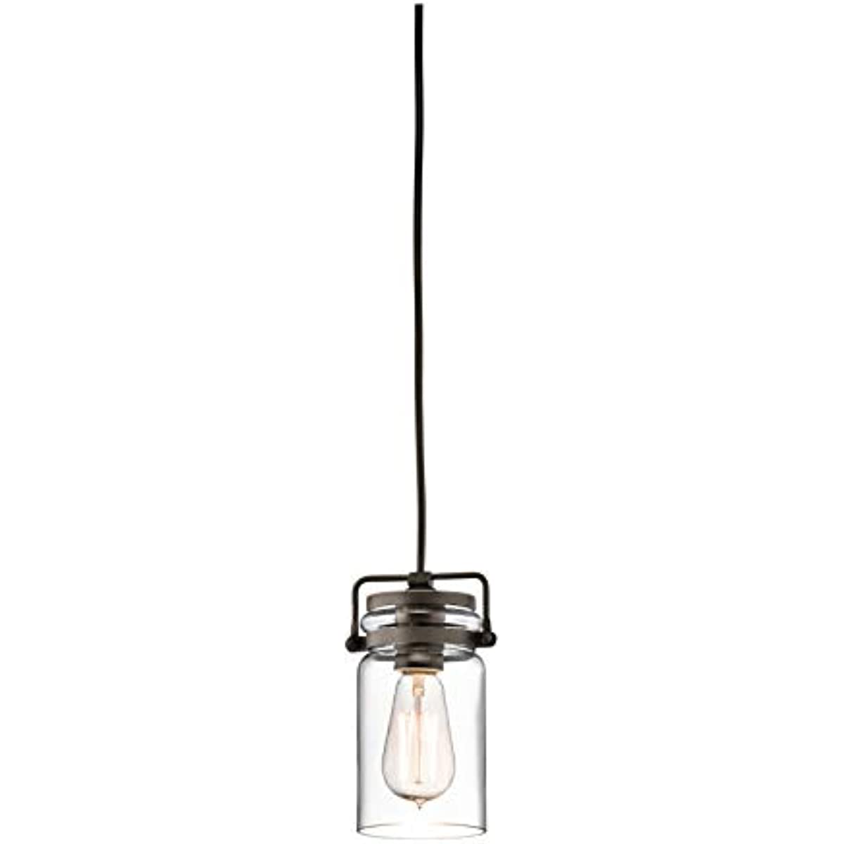 

Brinley 7.75" 1 Light Mini Pendant with Clear Glass Olde Bronze