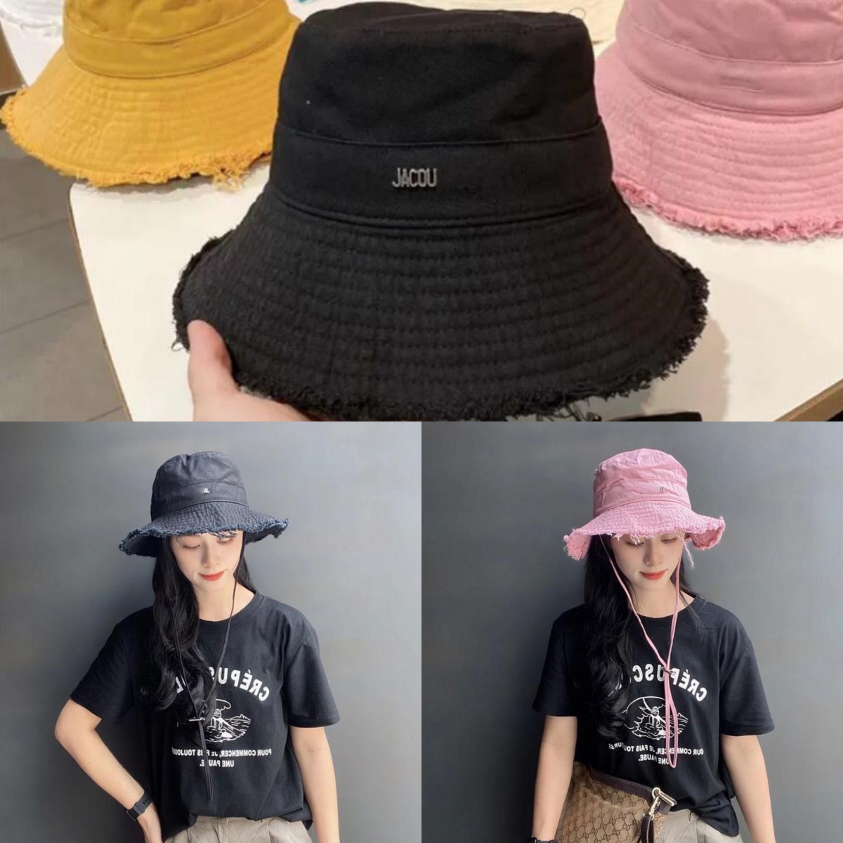 

Designer bucket hat cap for men woman casquette Bob Wide Brim Hats Bucket Hat For Women Frayed Cap high quality summer sun visor