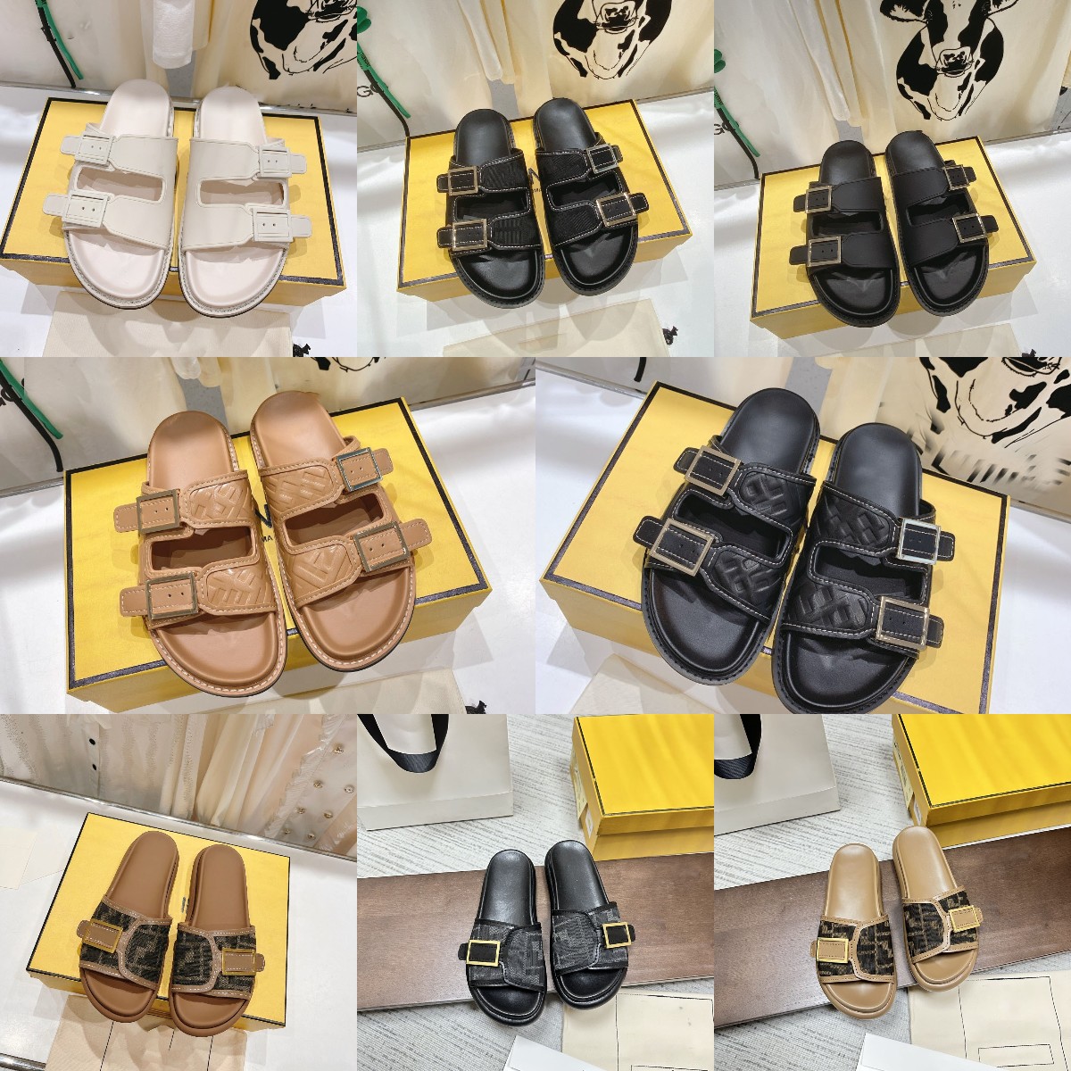 

Luxurys Designers Sandals Men Women Fashion Classic Slides Flats Leather Rubber Flip Flops Bottoms Beach Shoes Size 35-45, Colour 5