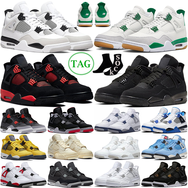 

4s Basketball Shoes Jumpman 4 SB Pine Green Military Black Cat University Blue White Oreo Red Thunder outdoor sports womens mens trainers sneakers discount, Guava ice