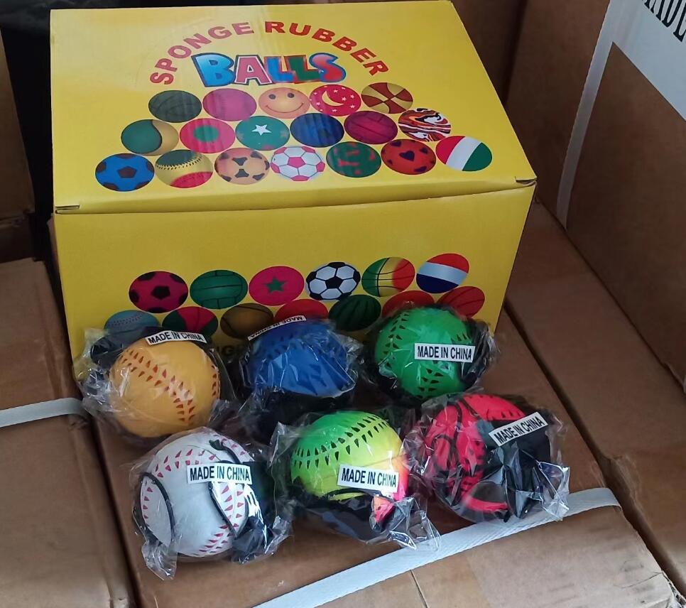 

Balls sponge rubber ball baseball softball 288pcs baseball Throwing Bouncy Kids Funny Elastic Reaction Training Wrist Band Ball Game Toy kid girls