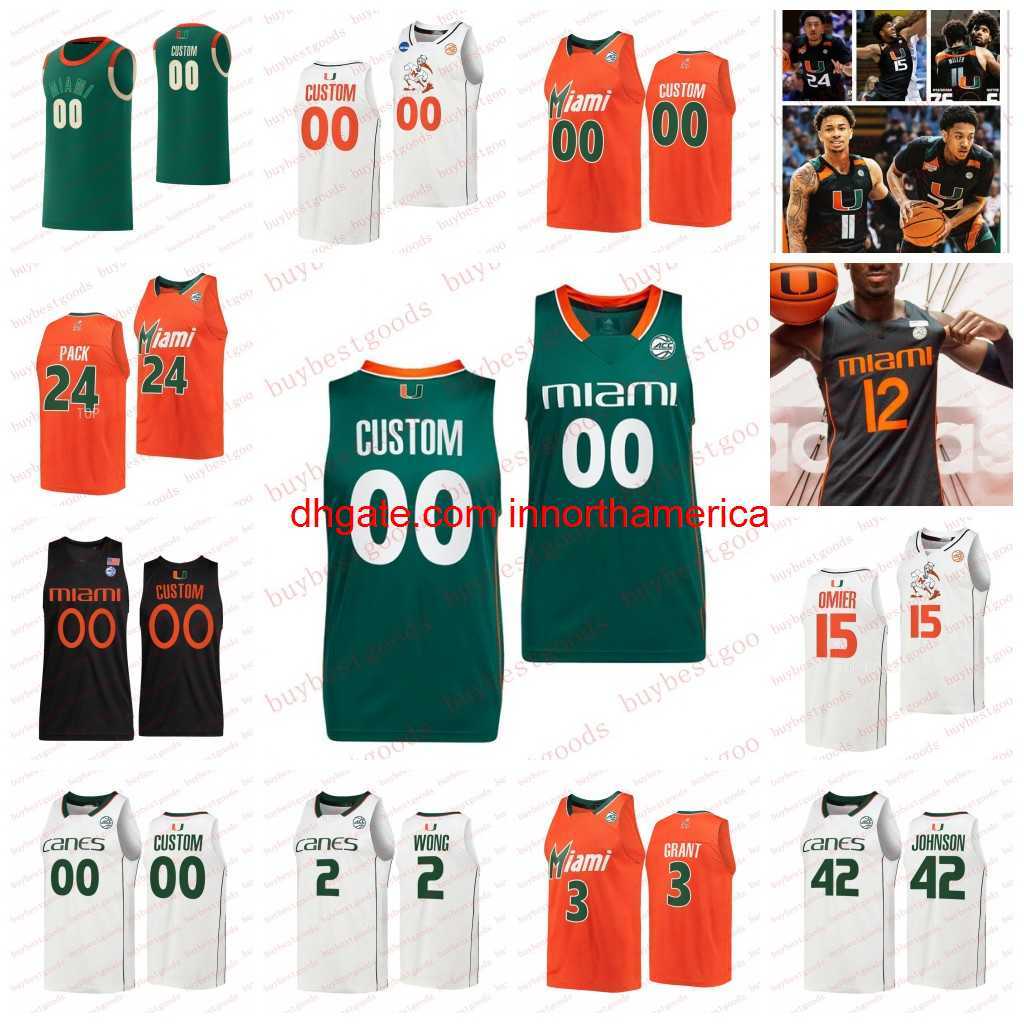 

Stitched Miami Hurricanes Basketball Jerseys Custom AJ Casey Christian Watson Favour Aire Danilo Jovanovich Haley Cavinder Jerseys, Style