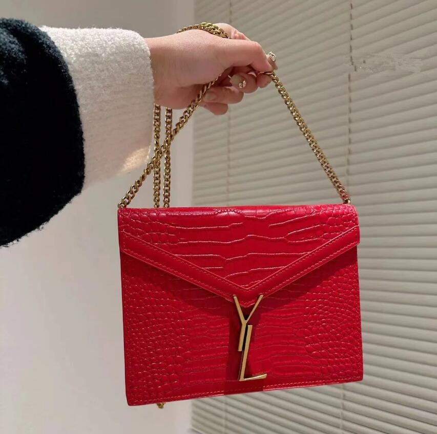 

Luxury handbag Shoulder bag brand LOULOU Y-shaped designer seam leather ladies metal Chain high quality clamshell messenger gift box wholesale002, 01