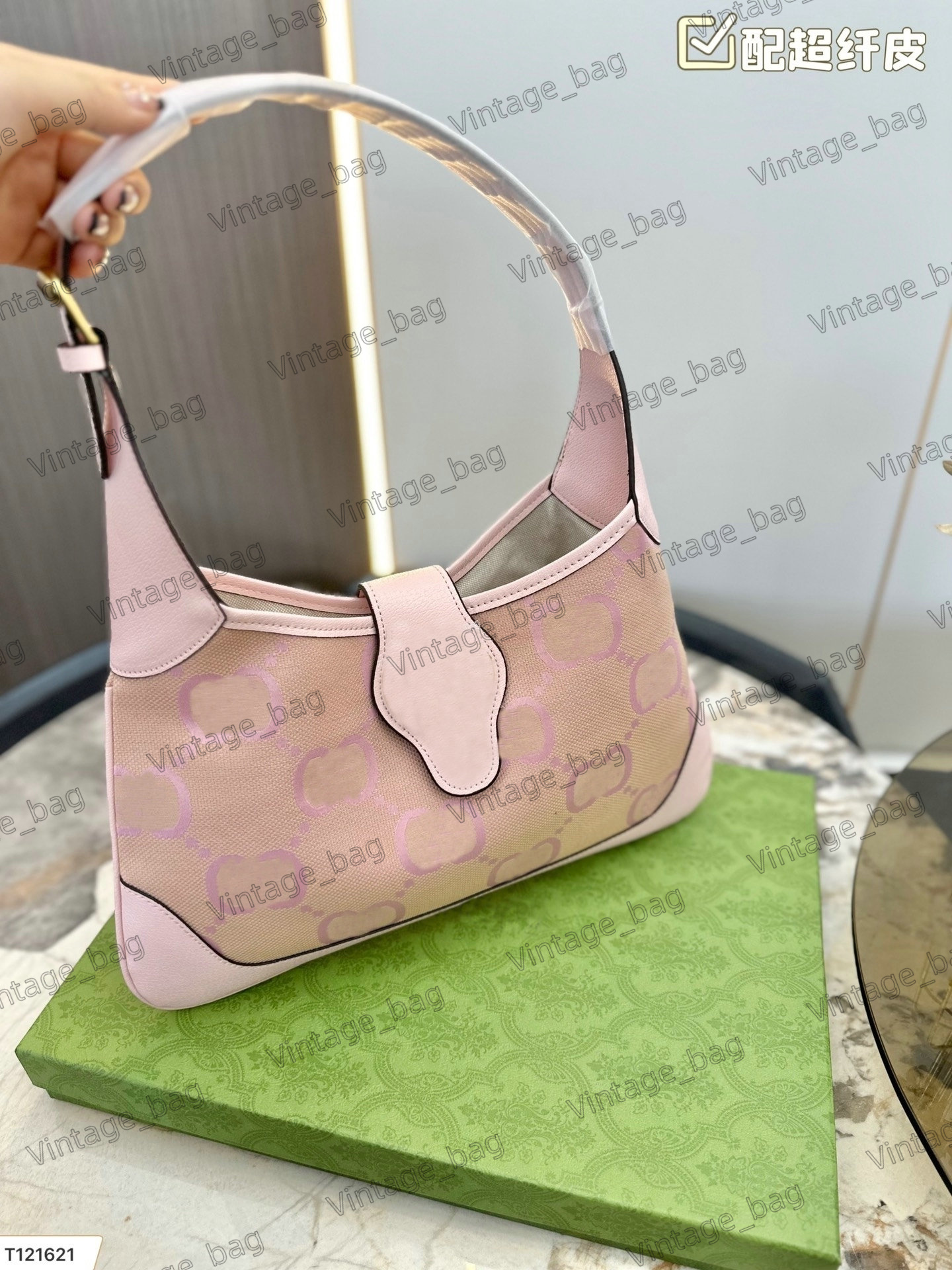 

Double G Hobo Bag Jacquard Leather Canvas Patchwork Women Underarm Bag Macaron Color Adjustable Handle Crescent Half Moon Bags Luxurys Clutch Evening Bags
