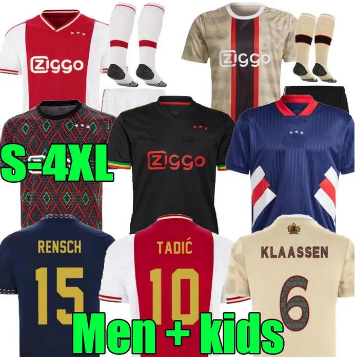 

S-4XL Soccer Jerseys TADIC 21 22 23 AjaXS CRUYFF BERGHUIS Third black Kit KLAASSEN BERGWIJN TAYLOR 22 23 football shirts men kids uniforms BASSEY