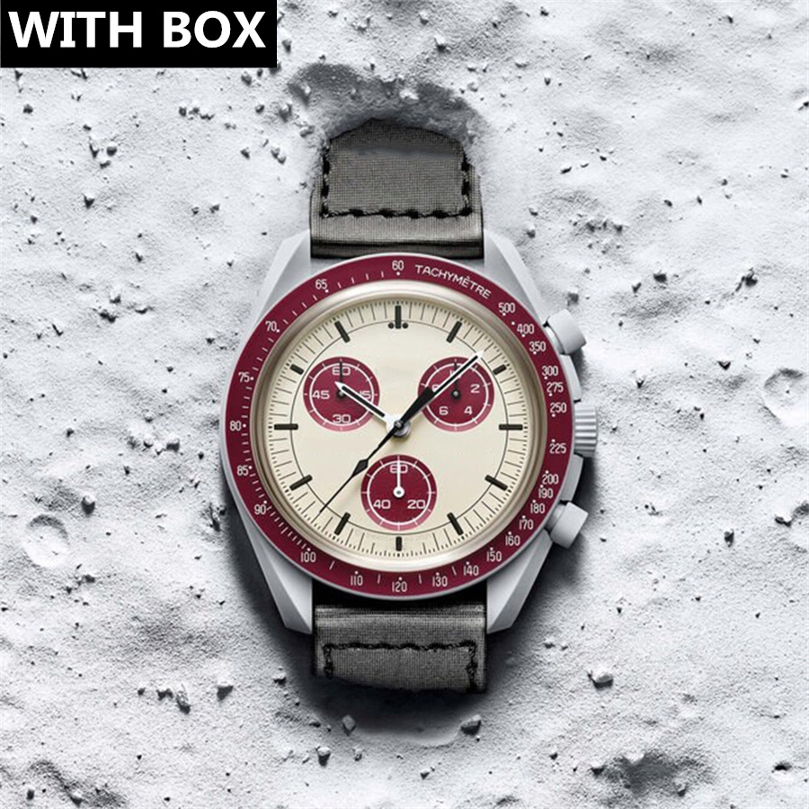 

Planet Moonswatch Quarz Bioceramic Planet Moon Mens Watches Full Function Chronograph Watch Mission To Mercury 42mm Luxury Limited Edition Master Wristwatches, Box