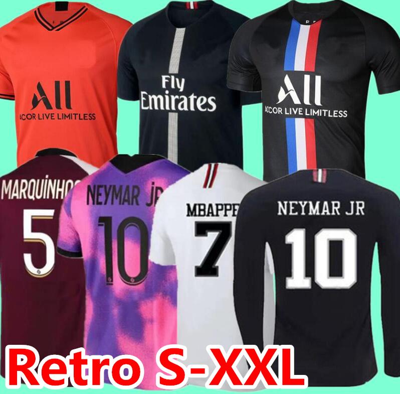 

Retro classic 18 19 20 21 soccer jerseys VERRATTI DI MARIA LAVEZZI DRAXLER CAVANI KIMPEMBE MBAPPE MATUIDI LUCAS 2021 football shirt PSgS, 20/21 4th