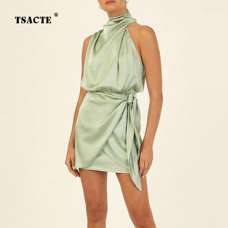 

Casual Dresses 2023 Spring And Summer Neck Hanging High Grade Satin Lace Slim Fit Celebrity Dress Fashion Temperament Short, Black