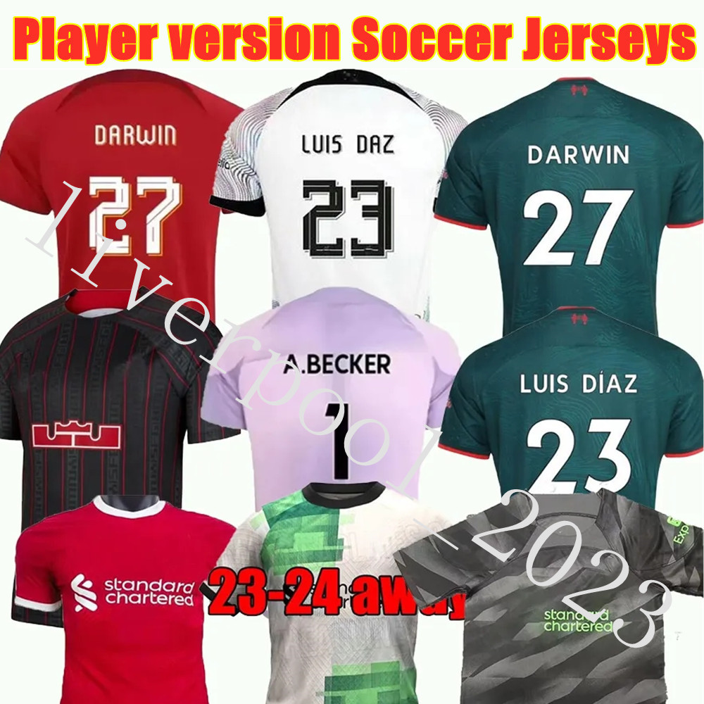 

23 24 GAKPO DARWIN soccer jerseys 2023 2024 Mohamed Luis DIaz Alexander Arnold football kit tops shirts men DARWIN RAMSAY Player version ARVALHO ELLIOTT, Adult 16