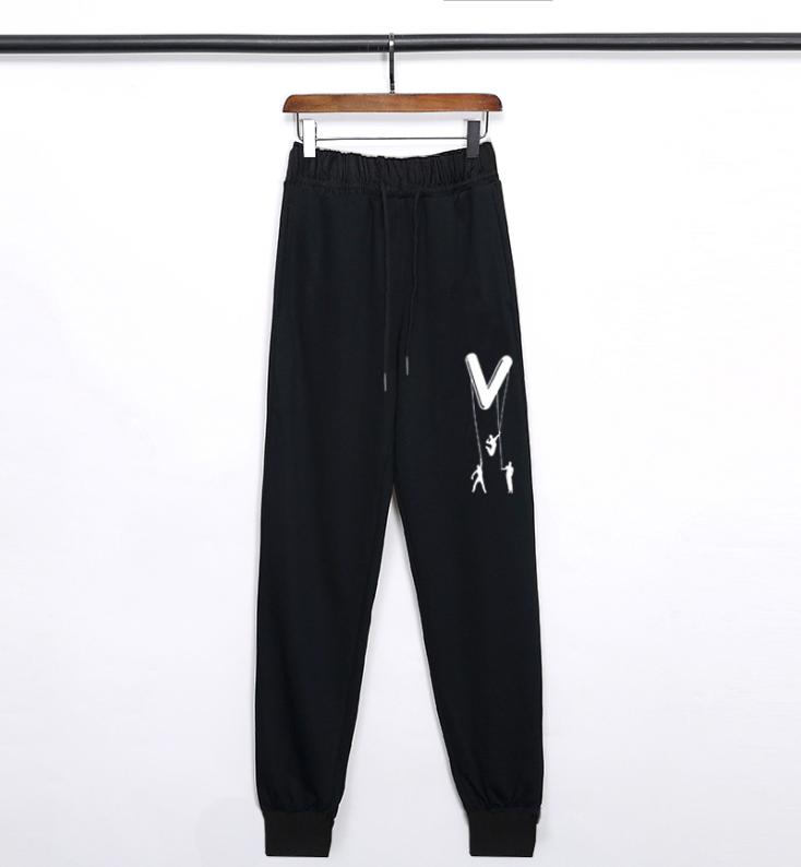 

21ss black Relaxed men women Loose Full Length Pants Fashion Classic letter printing casual Active trousers bottom mode homme5234458