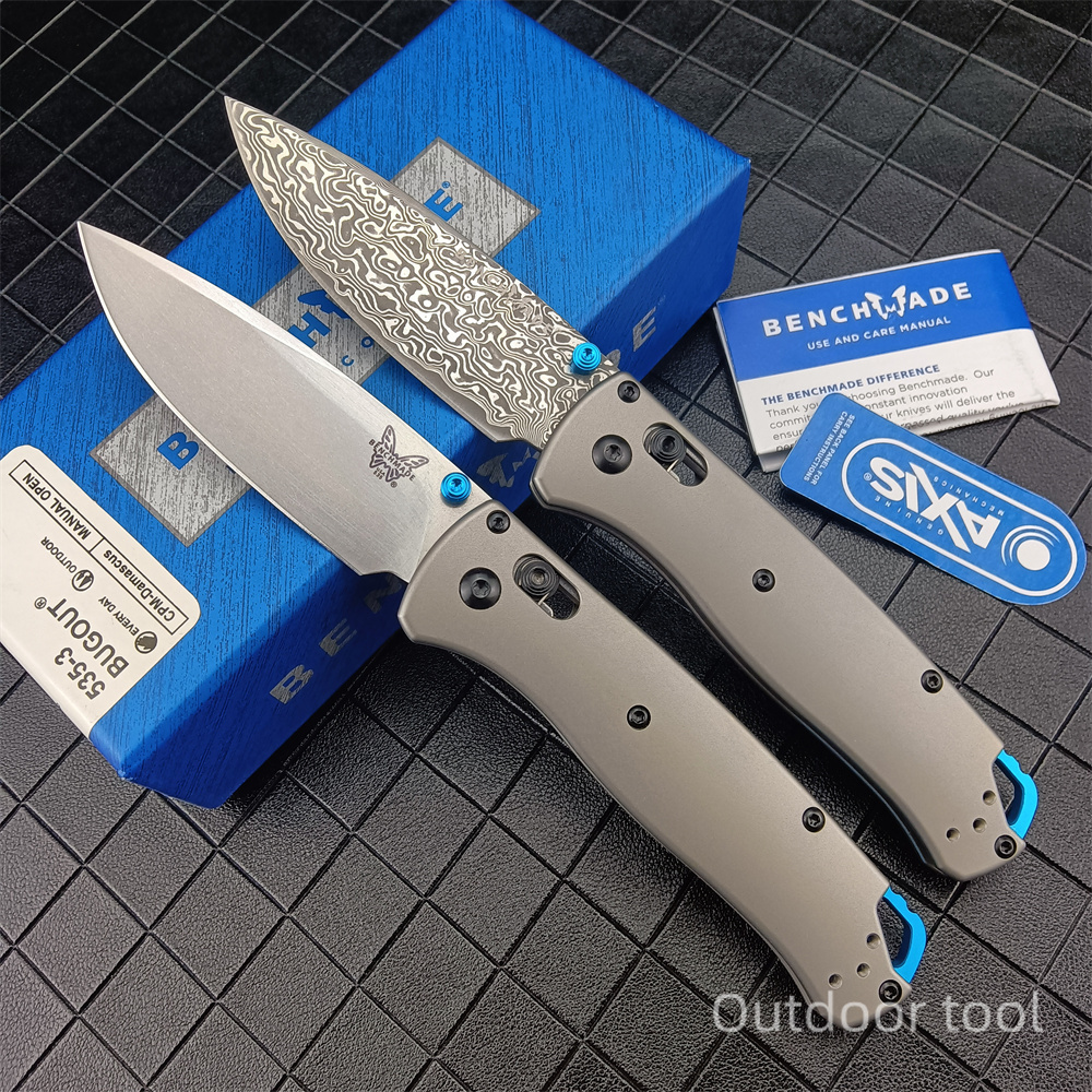

Benchmade 535 535-TI Bugout AXIS Folding Knife 3.24" S90V/Damascus Plain Blade TC4 Handles Outdoor Camping Hunting Pocket BM 535-3 EDC Knives