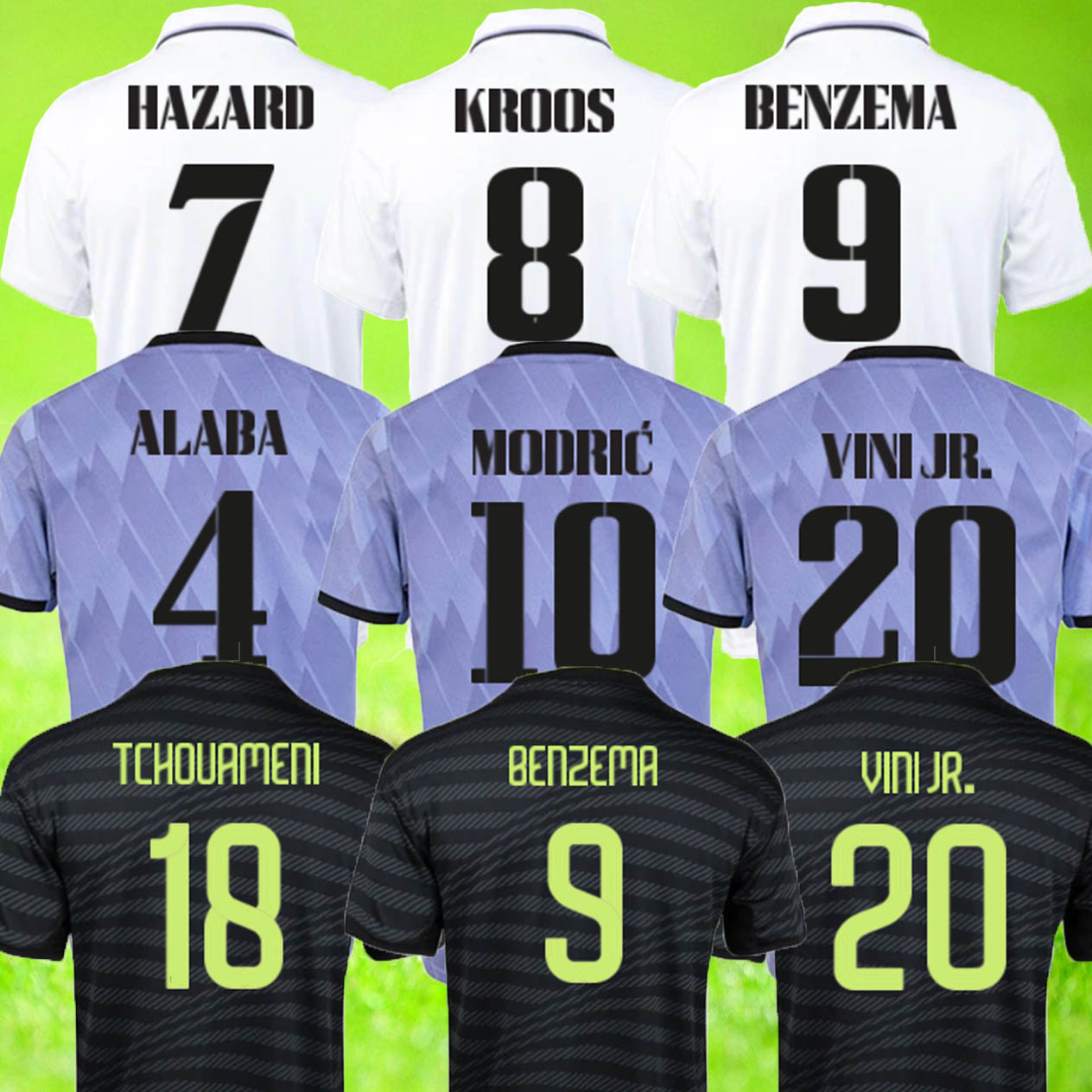

2023 BENZEMA soccer jerseys REAL MADRIDS 22 23 VINI JR CAMAVINGA TCHOUAMENI VALVERDE HAZARD ASENSIO MODRIC ALABA camiseta Karim home away kit uniform football shirt