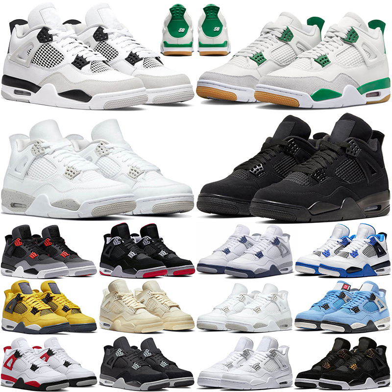

4 4s Retro Basketball Shoes Men Women Pine Green Red Thunder Black Cat University Blue Cactus Jack Bred White Cement Mens Trainers Outdoor Sports Sneakers, #35