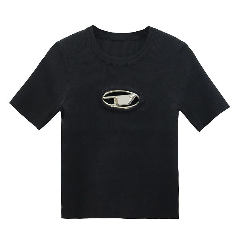 

Women' tshirts designer knit diesel top tight T-shirt hollow out Tee Tanks women shirts Letter Printed Short Sleeve sexy yoga Tees woman summer vests99, Beige