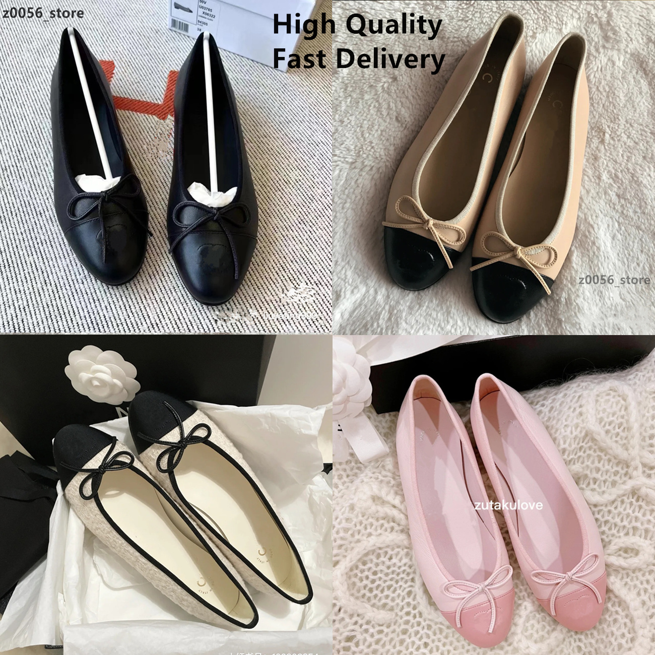 

Paris Luxury designer Black Ballet Flats Shoes Women brands Quilted Genuine Leather Slip on Ballerina Round Toe Ladies Dress Shoes channel Zapatos De Mujer, C20 high quality