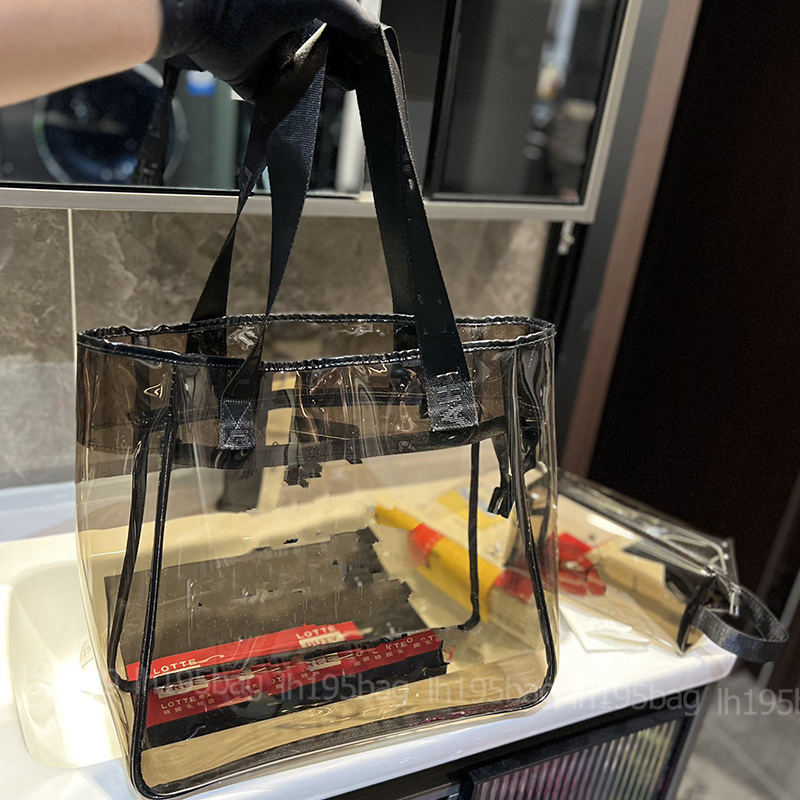 

Yellow Fashion Designer Bags Transparent Jelly Tote Channel Bags Ladies Tote Bag One Shoulder Crossbody Large Shopping Bag 2 Piece Set PVC, Red
