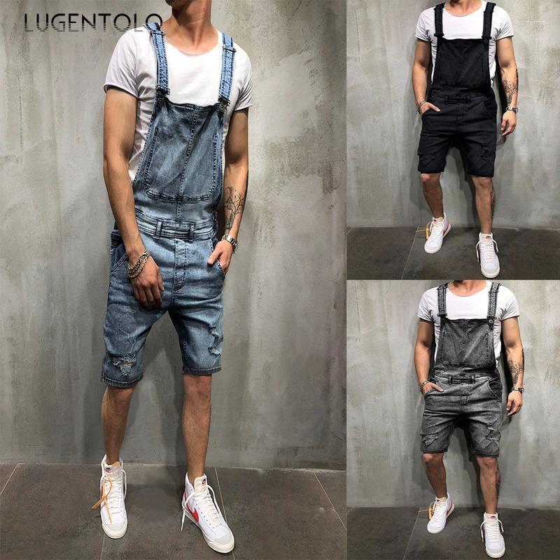 

Men' Jeans Jean Overalls Men Hole Fashion Summer Shorts Straight Large Size Casual Streetwear Mens Clothing Lugentolo, Black