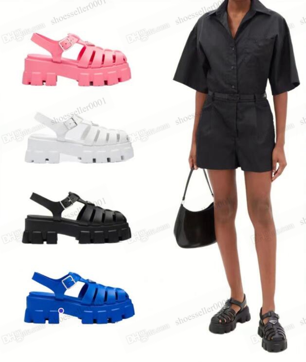 

2023 Designer Sandals Rubber Thick Soled Gear Hollow For Baotou Ladies Casual Heightening Buckle Roman Tide Outdoor Beach Wrap Toe Sandal With Box 35- o4Bo#