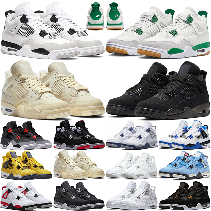 

4 4s Retro Basketball Shoes Men Women Pine Green Red Thunder Black Cat University Blue Cactus Jack Bred White Cement Mens Trainers Outdoor Sports Sneakers discount, #35