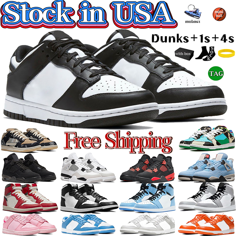 

Dunks 1s 4s Basketball Shoes Local Warehouse Dunksb White Black Panda Jumpman Chicago Lost And Found Black Cat Sport Sneakers Mens Womens Designer Shoe Stock In USA, Color 49
