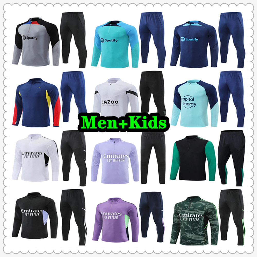 

22 23 Men and kids kit soccer tracksuit jerseys 2223 football jersey training jacket pants chandal futbol survetement foot maillot de shirt 888