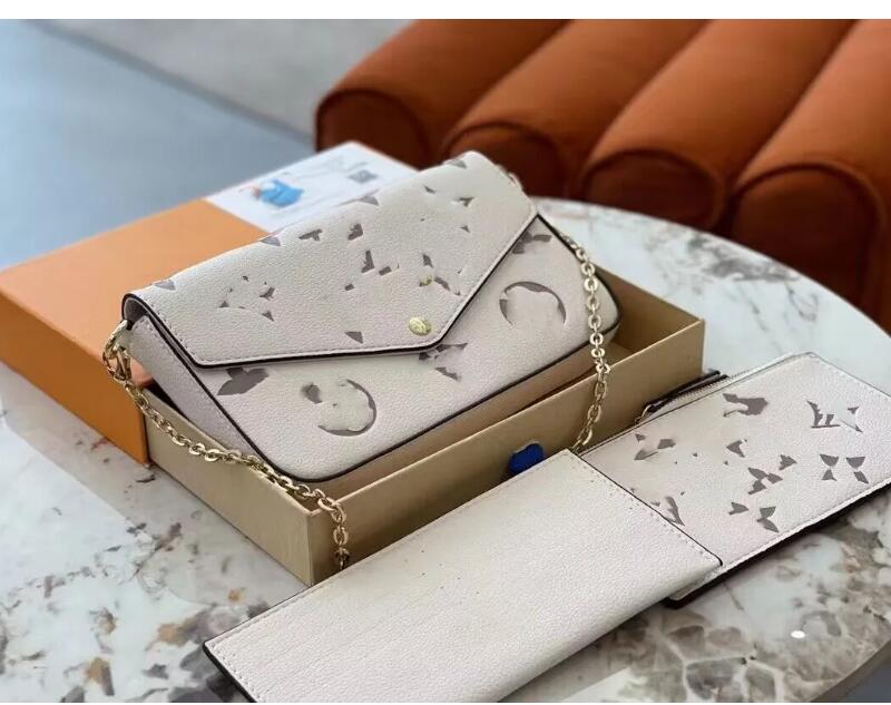 

Fashion designer women shoulder bags luxury Pochette Felicie handbags tops quality monograms leather chain crossbody original Empreinte purses Evening Bags