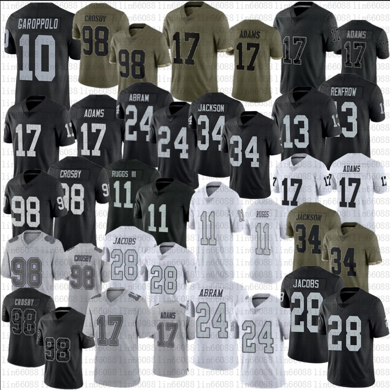 

Jimmy Garoppolo Davante Adams Football Jersey Josh Jacobs Bo Jackson Abram Maxx Crosby Ruggs III Renfrow, Men
