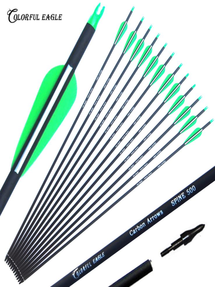 

New Carbon Arrow 28quot30quot31quot Archery Arrows Spine500 Changeable Arrowheads Plastic Feathers for Hunting Compound Bow 9460609