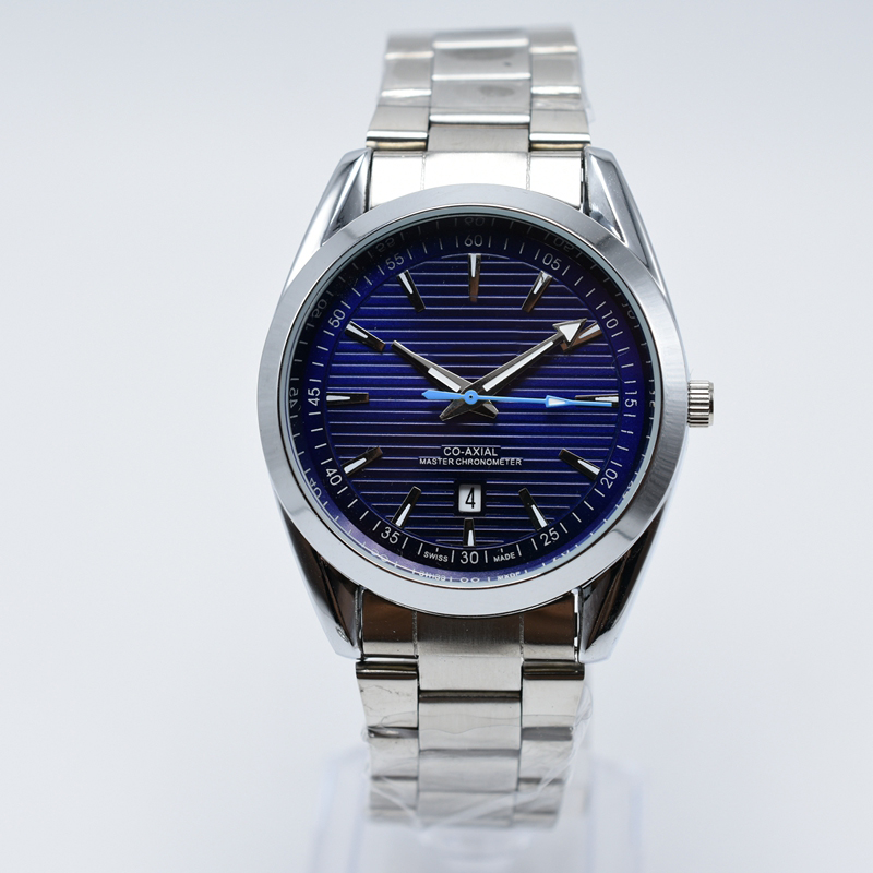 

New Men watches fashion leisure luxury quartz movement watches man steel band watches male clock Design Military Wristwatches Montre homme, Blue