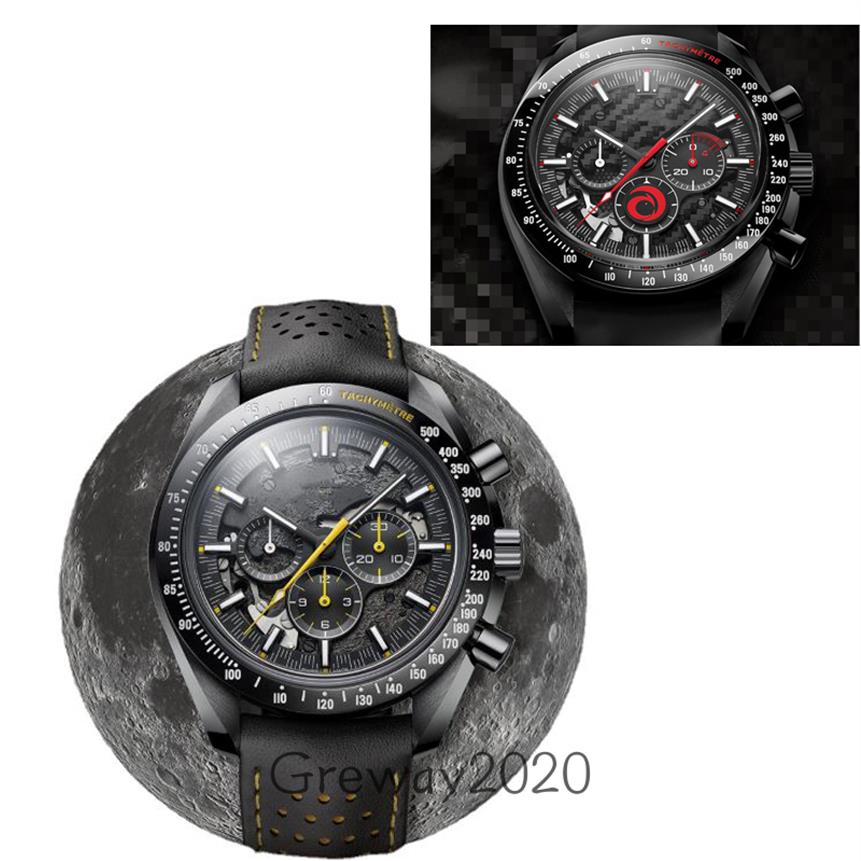 

2021 super series Quality Quartz Watch Dark side lunar surface mens watches waterfroof wristWatch montre de luxe248S, Color options