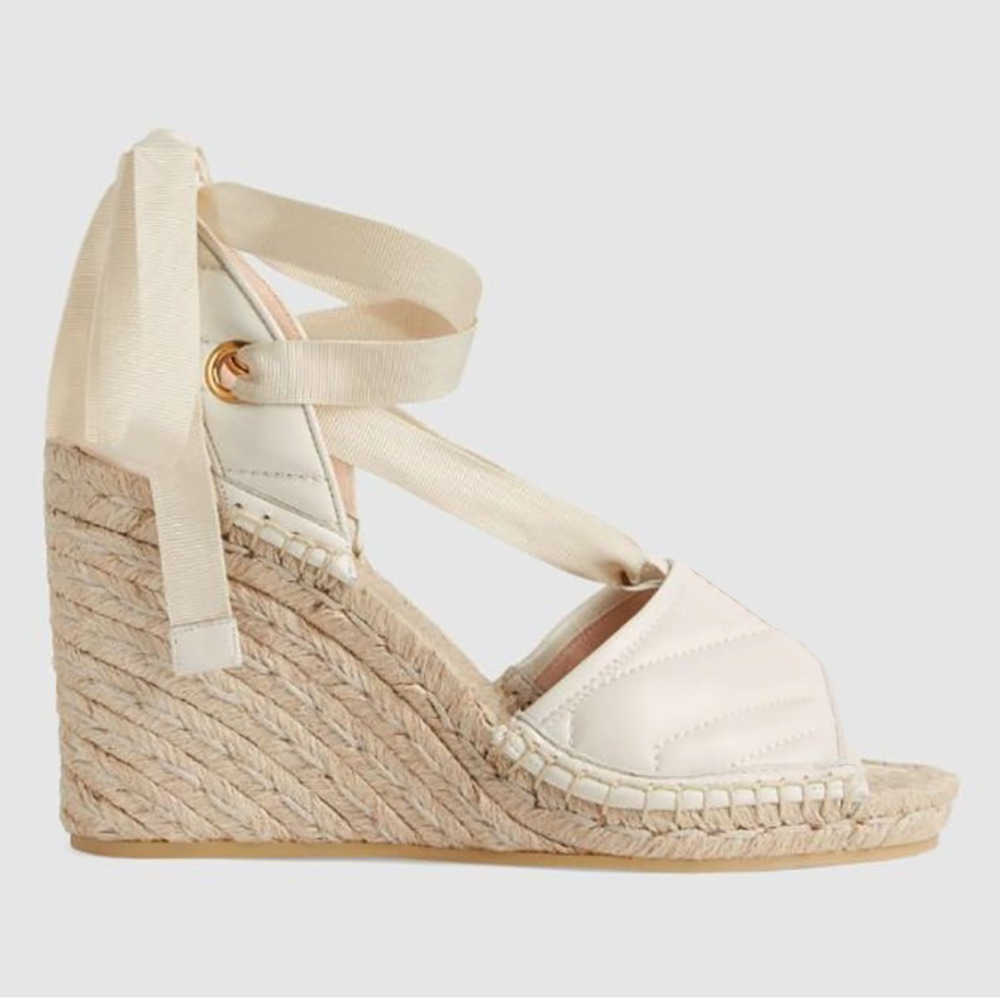 

New Platform Heel Sandals Straw Woven Wedge Espadrille Shoes Leather Fisherman Thick Heel Sandal Decorative Ankle Straps Open Toe Toe Dress Shoe With Box NO037