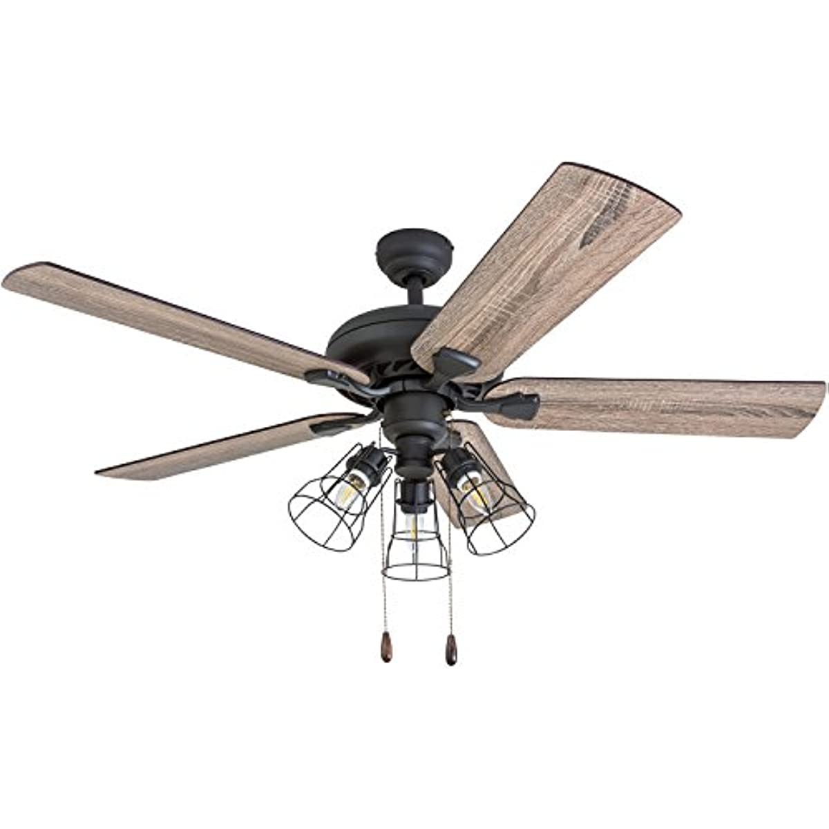 

Lincoln Woods Farmhouse Ceiling Fan, 52", Barnwood Tumbleweed, Aged Bronze