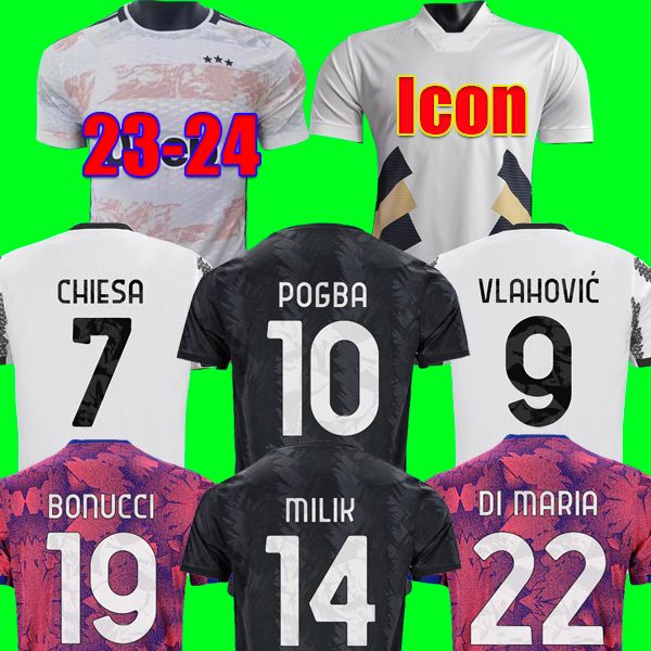 

22 23 24 Juventus VLAHOVIC MILIK soccer jerseys 2023 2024 POGBA CHIESA BONUCCI DANILO LOCATELLI CUADRADO football shirts kit DI MARIA men kids set uniforms ZZ, Kids 3rd