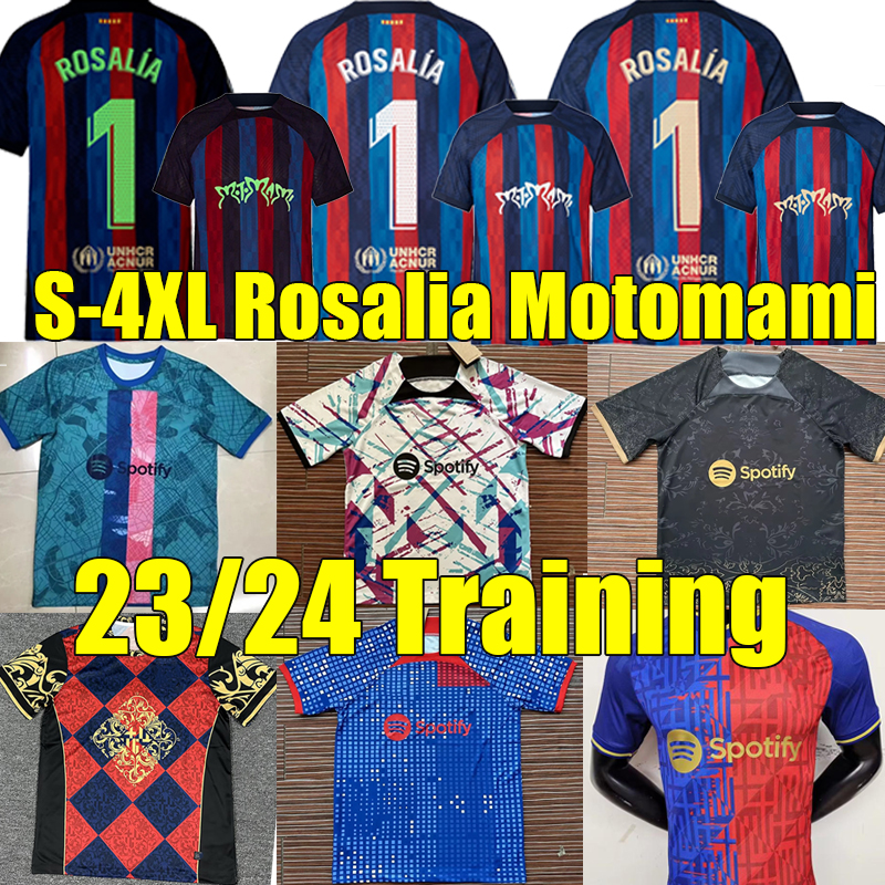 

4XL 23/24 Rosalia Motomami training soccer jerseys PEDRI GAVI 4th LEWANDOWSKI FERRAN Barca camiseta de futbol RAPHINHA 2023 2024 ANSU FATI football shirt MEMPHIS, 23-24 training