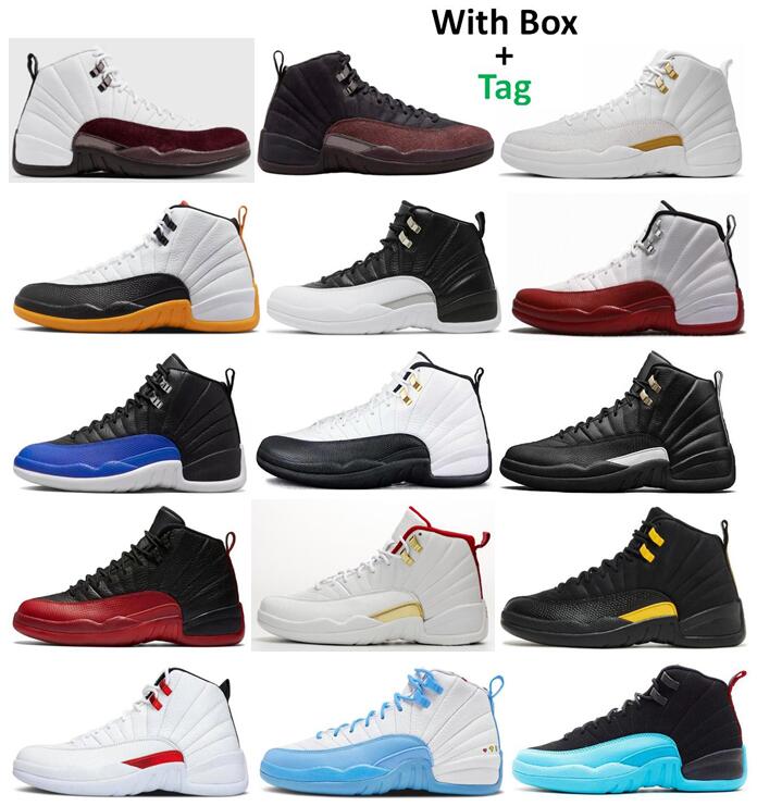 

12 12s OVO White AMM Black Basketball Shoes 25 Years In China Black Taxi Cherry Playoffs The Master Flu Game Emoji Hyper Royal Utility Gamma Blue FIBA Men Sneakers, Gym red