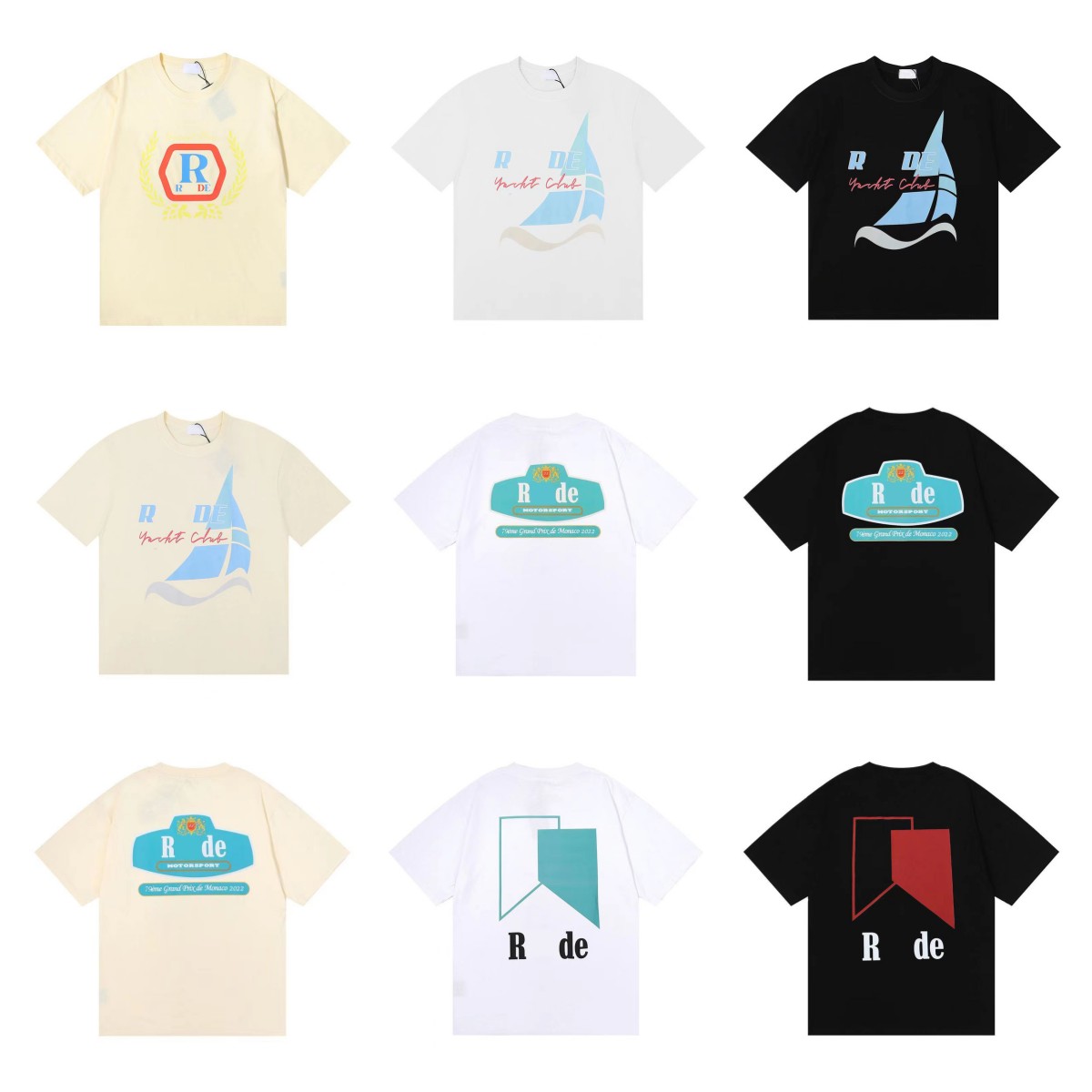 

Summer Designers Women' T-Shirt Womens rhude For Men tops Letter polos Embroidery tshirts Clothing Short Sleeved tshirt large Tees, Customize