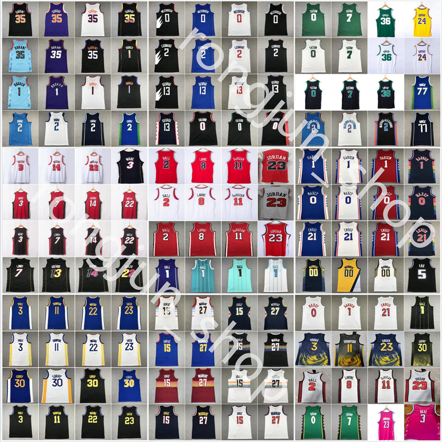 

2023 Basketball Devin Booker Conley Tyler Herro Jayson Tatum Kyrie Irving Ja Morant Luka Doncic Westbrook Leonard DeRozan Embiid Fox Wembanyama Brunson Jersey, Choose number on picture