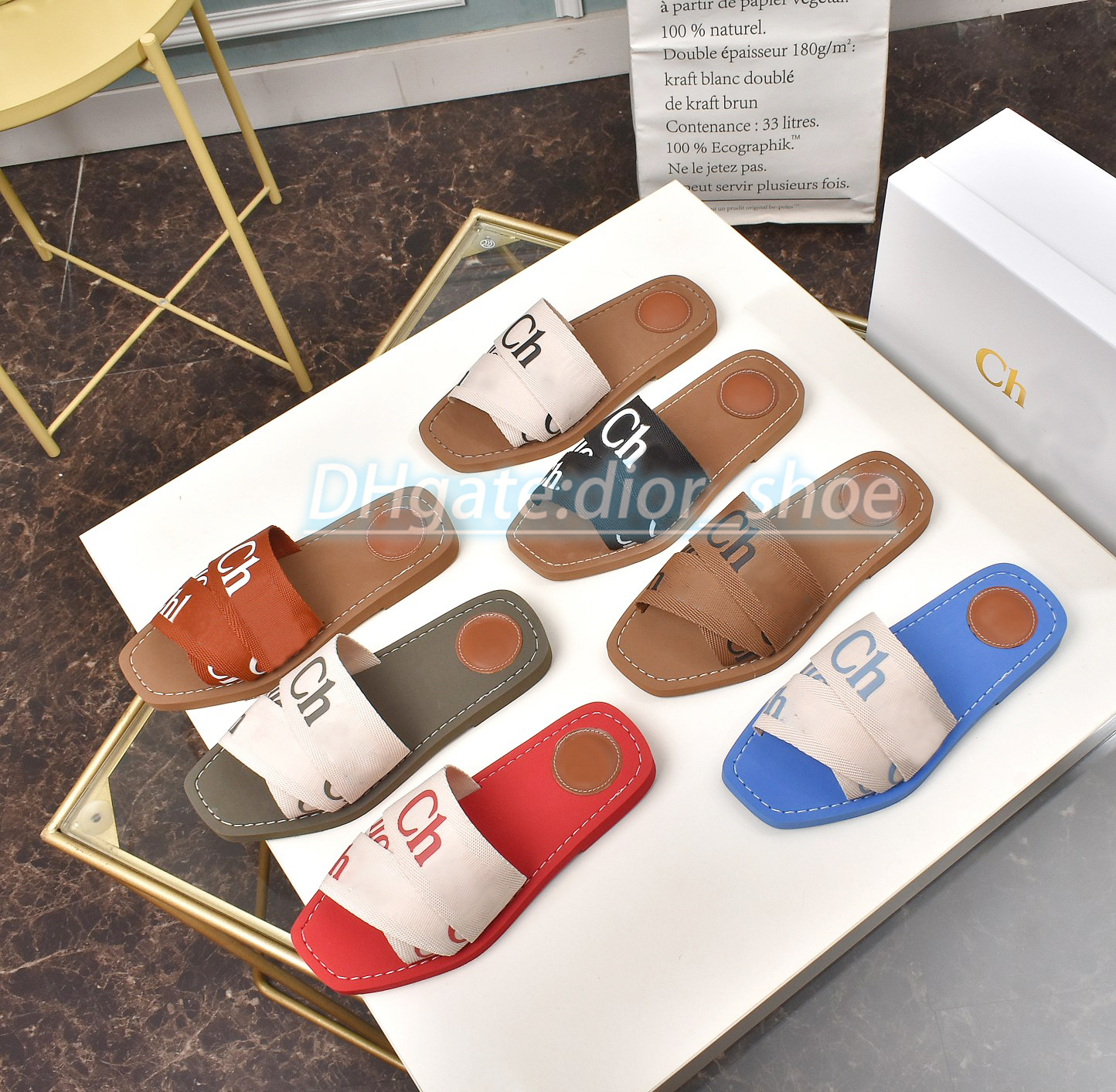 

designer sandal luxury woman espadrille wedge shoes man slipper woody flat mule slides Lettering ribbons lace large upper slip-on canvas high heel, #12