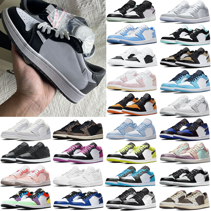 

Jumpman 1 Men Women Low basketball shoes OG 1S Triple White Shadow designer University Blue UNC Black Bred Toe Light Smoky Grey mens sneakers Size 36-48, 11