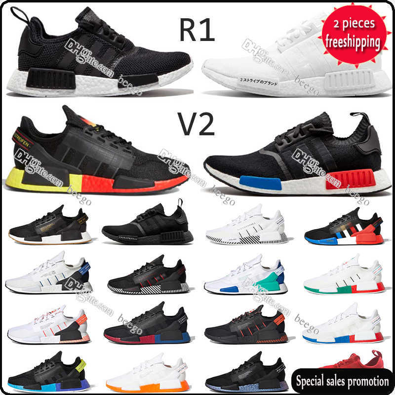 

OK wholesale Dazzle Camo Nmd R1 V2 Mens Running Shoes Aqua Tones Mexico City Metallic Core Black Munich Oreo Og Men Women for Japan Outdoor Trainers sneakers shoe nmds, #37