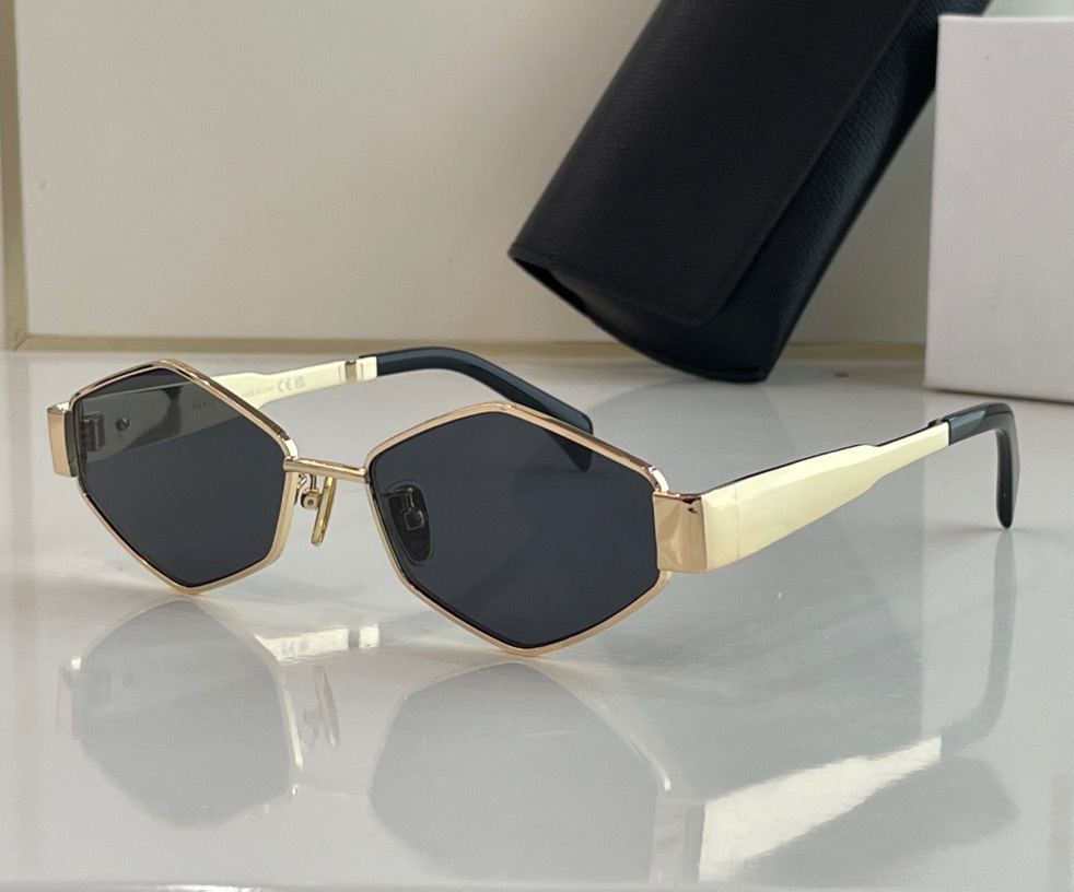 

Fashion trendy designer 20236 mens women sunglasses unique metal geometric shape glasses summer avant-garde personality style Anti-Ultraviolet come with case