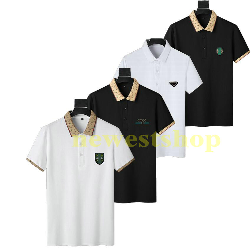 

2023 Summer Designer polo Shirts Mens luxury collar letter print TShirts fashion womens animal printing patchwork POLO t-shirt casual tshirt, Color tee
