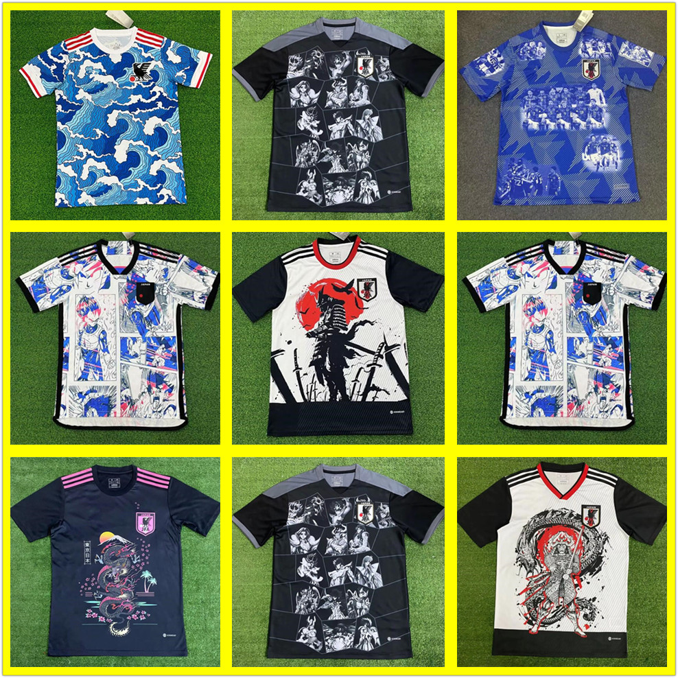 

Japan 2023 Soccer Jerseys Cartoon ISAGI ATOM TSUBASA MINAMINO ASANO DOAN KUBO ITO Jersey 2024 Japanese Special uniform Football Shirt Fan version