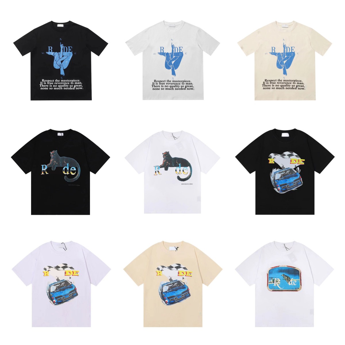 

Summer Women' T-Shirt Womens rhudES Designers For Men tops Letter polos Embroidery tshirts Clothing Short Sleeved tshirt large Tees, Customize