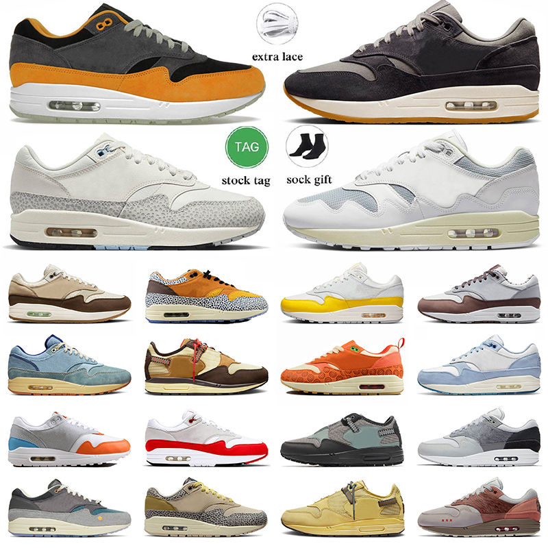 

og designer cushion 1 running shoes sports 1s 87 patta cactus jack fragment safari black white shima duck honey dew london men women travis scotts trainer sneakers, B22 patta black 36-47