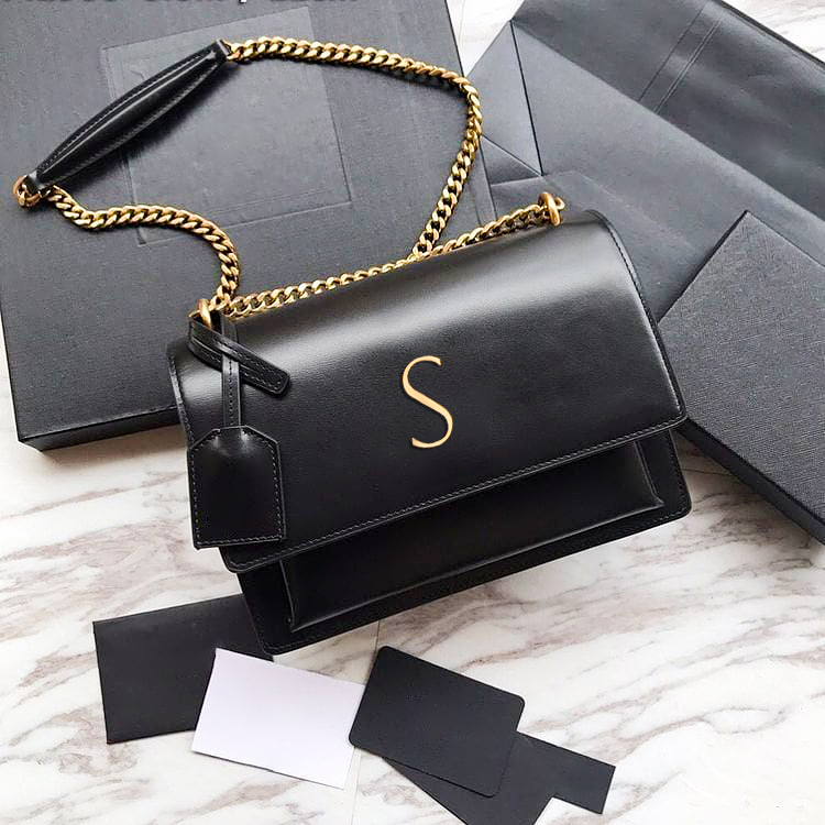 

Luxurys Designers Messenger city lady SUNSET WOC bags Genuine leather womens mens man Shoulder Totes Clutch Cross Body handbags pochette Classic chain envelope bag, Khaki gold